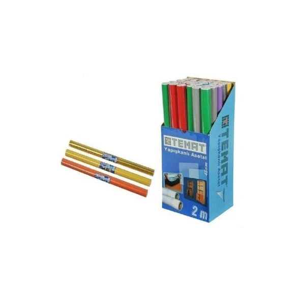 Temat Asetat Yapışkanlı Rulo 45 CM x 2 MT Renkli 92365 ürün görseli 1