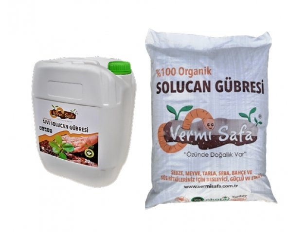 Vermisafa %100 Organik Solucan Gübresi 20 Lt Sıvı + 20 Kg Katı ürün görseli 1