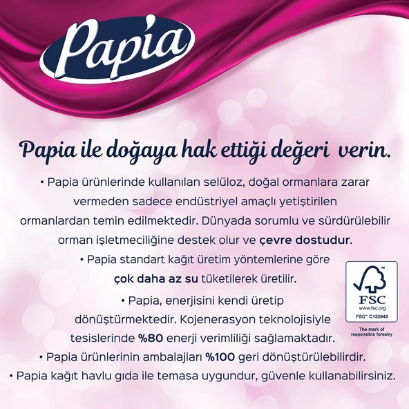 Papia Dekor Kağıt Havlu 48 Rulo - Resim 5
