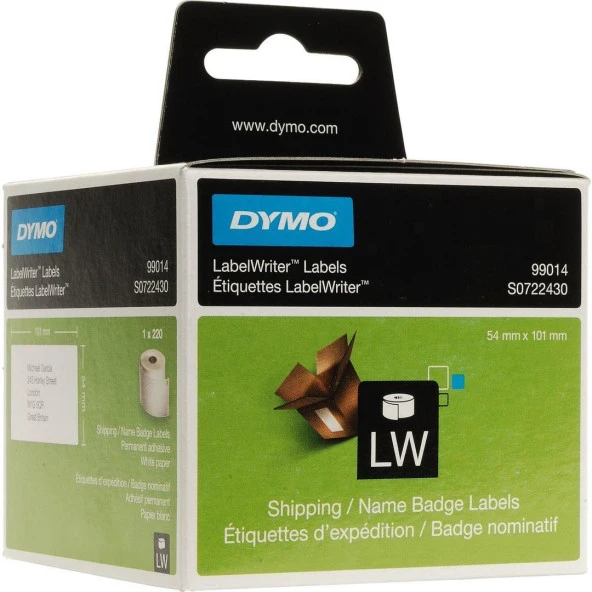 Dymo Label Witer Etiketi Adres 220 Lİ 101x54 MM Beyaz 99014 S0722430 ürün görseli 1