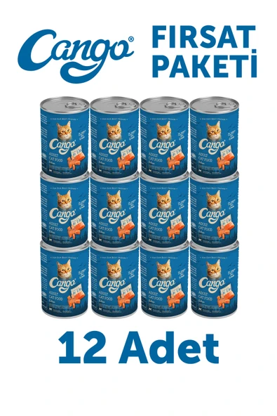 Cango Yetişkin Yaş Kedi Maması Somonlu 415Gr 12Li ürün görseli 1