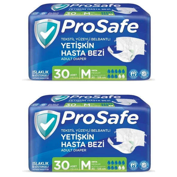 Prosafe Belbantlı Orta Boy M 30'lu 2 Adet Hasta Bezi ürün görseli 1