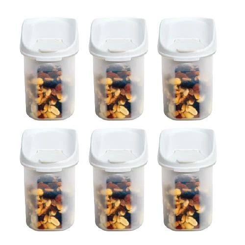 Moonstar Kuru Gıda Bakliyat Saklama Kabı 1,2 LT 6 Lı Set Beyaz-MAS-103 ürün görseli 1