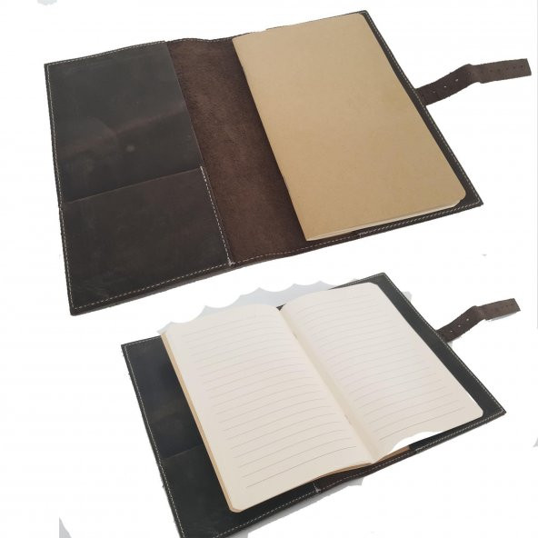Gerçek Deri İç Çepli Moskova Kemerli Defter - Resim 4