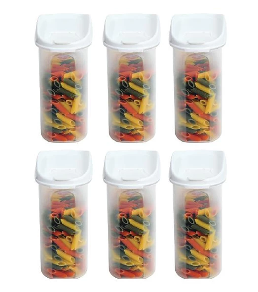 Moonstar Kuru Gıda Bakliyat Saklama Kabı 1,8 LT 6 Lı Set Beyaz-MAS-102 ürün görseli 1