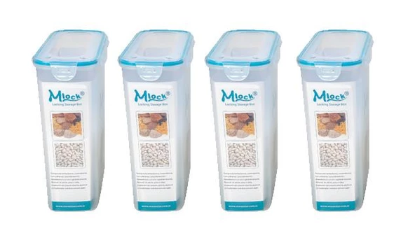Hava Sızdırmaz Contalı Bakliyat Saklama Kabı 4,5 LT 4 Lü Set-MAB-179 ürün görseli 1