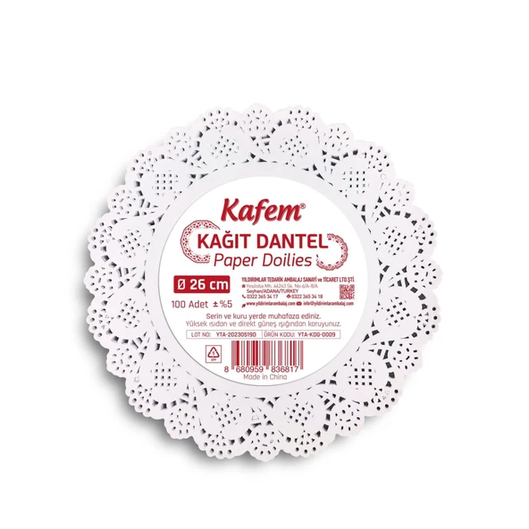DANTEL KAĞIT YUVARLAK 26 CM -100 LÜ ürün görseli 1