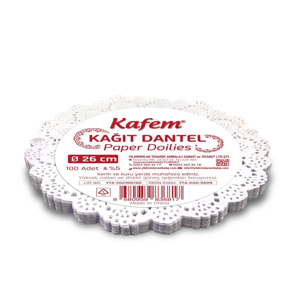DANTEL KAĞIT YUVARLAK 26 CM -100 LÜ - Resim 2