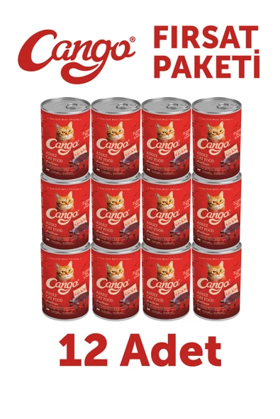 Cango Yetişkin Yaş Kedi Maması Ciğerli 415Gr 12Li ürün görseli 1