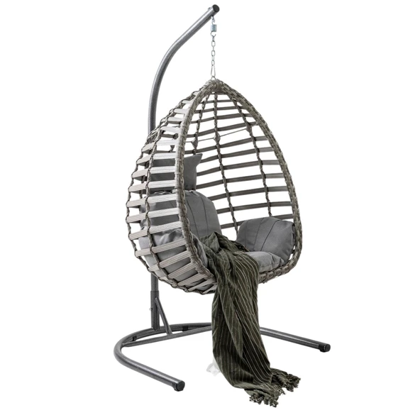 Capri Swing Gümbet Tekli Rattan Bahçe Salıncağı |  Balkon Salıncağı ürün görseli 1