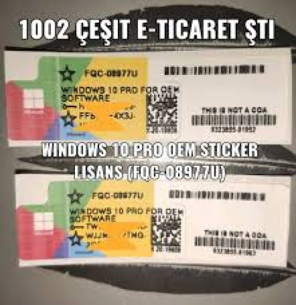 Windows 10 PRO Etiket Stiker FQC-08929 Lisans Key 32&64 Bit Uyumlu Orijinal Ürün ürün görseli 1