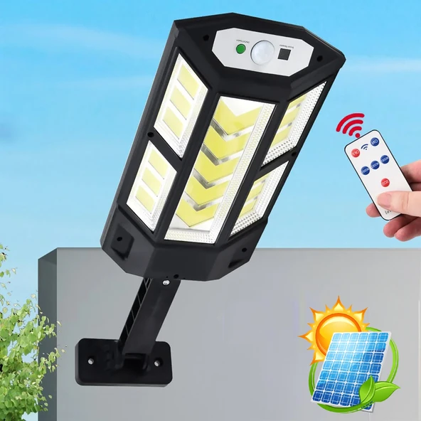 HyMark 249 LED Güneş Enerjili 3 Modlu Şarjlı Kumandalı Solar Aydınlatma Lamba ürün görseli 1