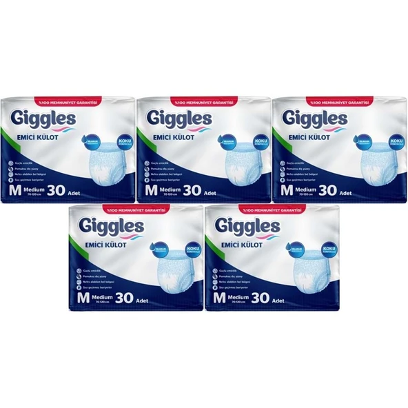 Giggles Yetişkin Bezi Emici Külot M-Orta Medium 150 Adet (5PK*30) ürün görseli 1