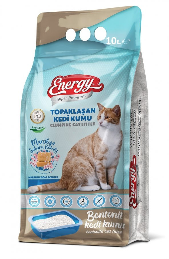 Energy Bentonit Kedi Kumu Marsilya Sabunu Kokulu 10 Lt ürün görseli 1