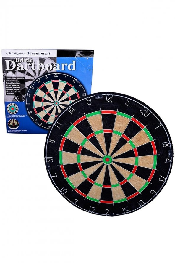 Avessa Domuz Kılı Dart Tahtası Profesyonel Dart Seti 6 Adet Ok Dart-200 ürün görseli 1