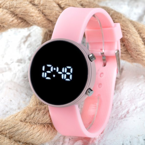 Led Watch Pembe Silikon Kordon Yetişkin Kız Kadın Saat ST-303770 ürün görseli 1