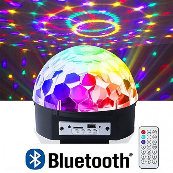 Bluetooth SD AUX USB LED Disco Lamba Topu SpeakerX ürün görseli 1