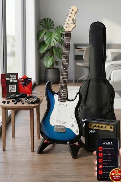 Midex CEG-36BL 8-12 Yaş Çocuklar İçin Amfili Full 3/4 36 İnç Elektro Gitar Seti Blue ürün görseli 1