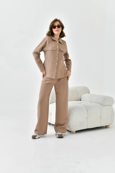 FTZ Women Kadın Pantolonlu Takım  Camel 30727 ürün görseli 1