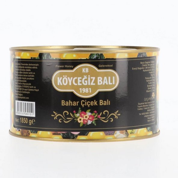 Kb Köyceğiz Balı Bahar Çiçek Balı 1850 G Teneke ürün görseli 1