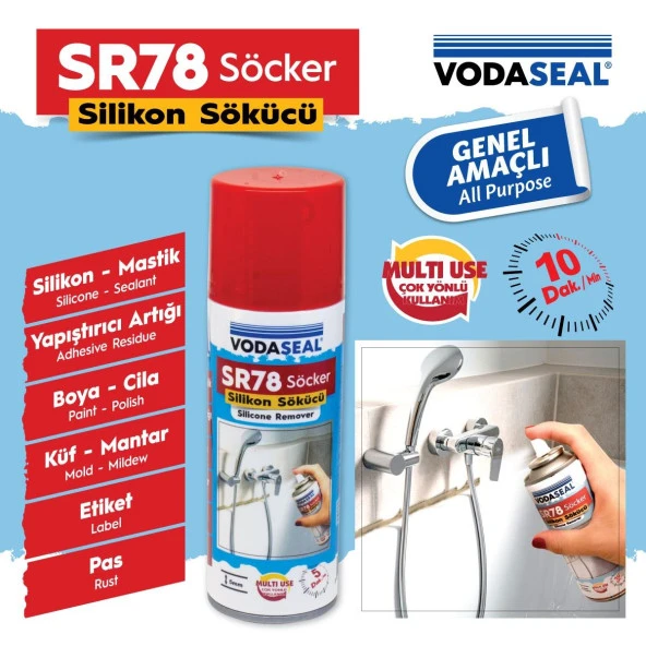 Vodaseal Silikon Etiket Mastik Küf Pas Boya Sökücü Sprey 200 Ml ürün görseli 1