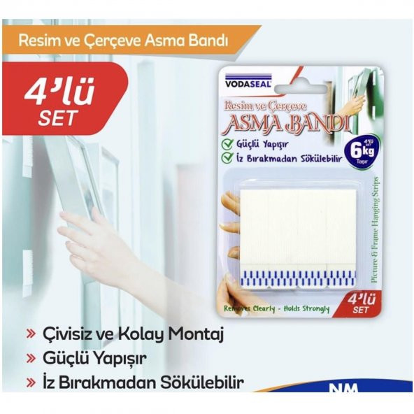 Vodaseal Resim ve Çerçeve Asma Bandı Bantı 4 Lü Set ürün görseli 1
