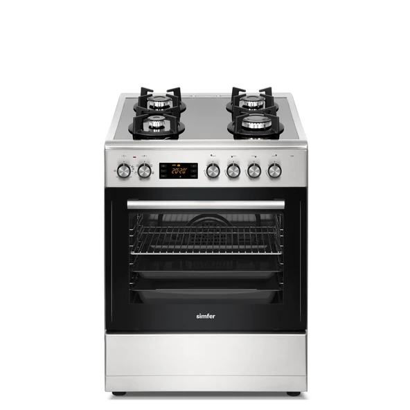 Simfer 1226 Inox Cam Yüzeyli 4 Gözü Gazlı Multi Turbo Fırın ürün görseli 1