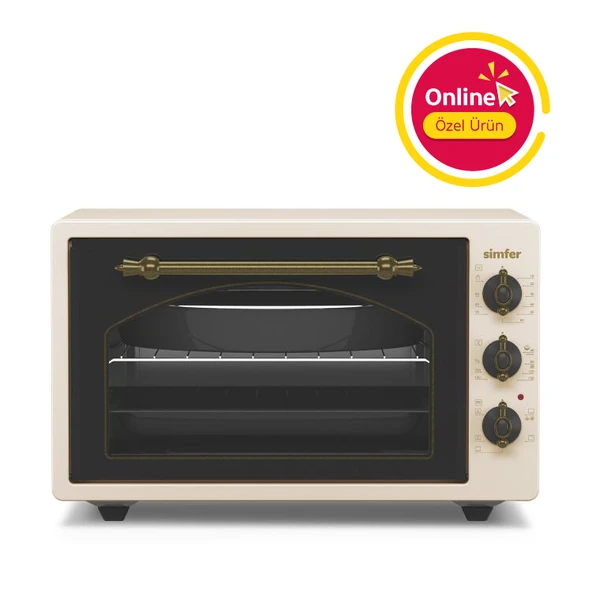 Simfer 4295 Retro Bej 42LT  Turbo Fan Mini/Midi Fırın 6 Fonksiyon, Yoğurt Yapma & Buz Çözme Özellikli ürün görseli 1