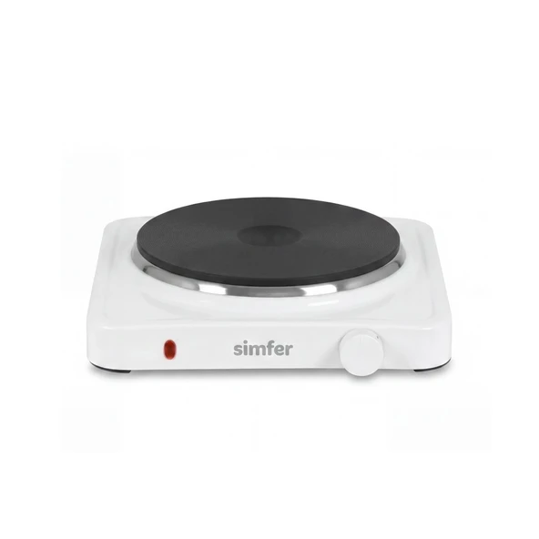 Simfer HP1500W Beyaz Hot Plate Tek Gözü Elektrikli Ocak (Çift Emniyetli Termostat , 1500W Krom Çember) ürün görseli 1