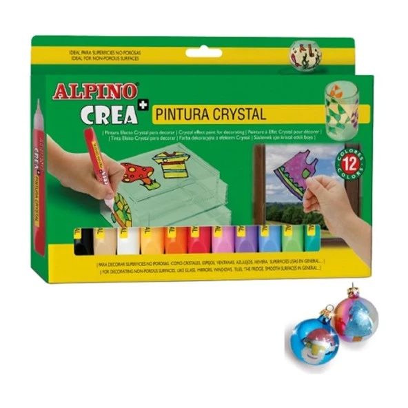 Alpino Cam Boyası Silinebilir 10.5 ML 12 Renk Silinebilir Cam Boyası ürün görseli 1