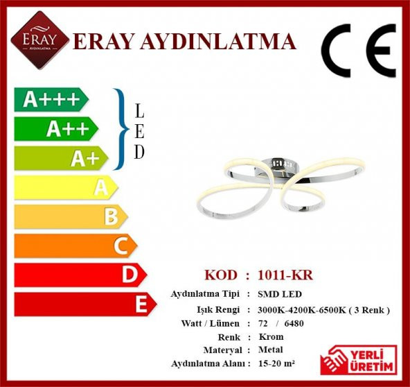 Eray Aydınlatma 1011-KR Krom Led Avize - Resim 3