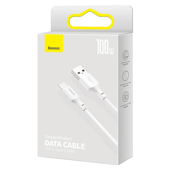 Baseus Simple Wisdom 100W USB to Type-C Hızlı Data Şarj Kablosu - Resim 4