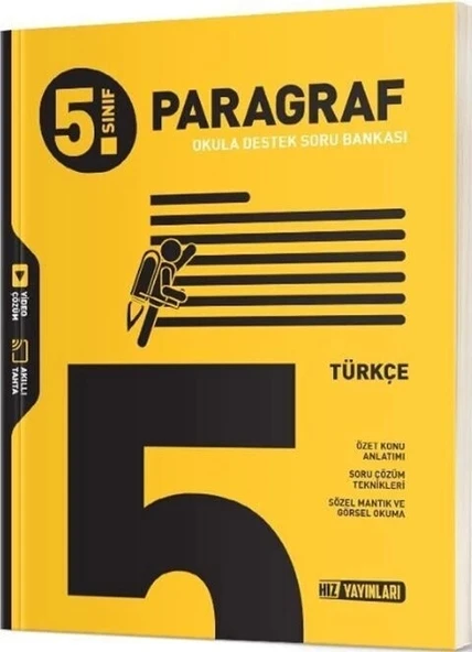 HIZ 5.SINIF TÜRKÇE PARAGRAF OKULA DESTEK SORU BANKASI ürün görseli 1