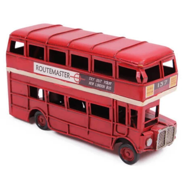 Dekoratif Metal Londra Şehir Otobüsü 17 cm ürün görseli 1