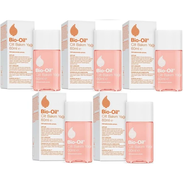 Bio-Oil Çatlak Oluşumunu Önleyici Cilt Bakım Yağı 60ML (Yeni Formül) (5 Li Set) ürün görseli 1