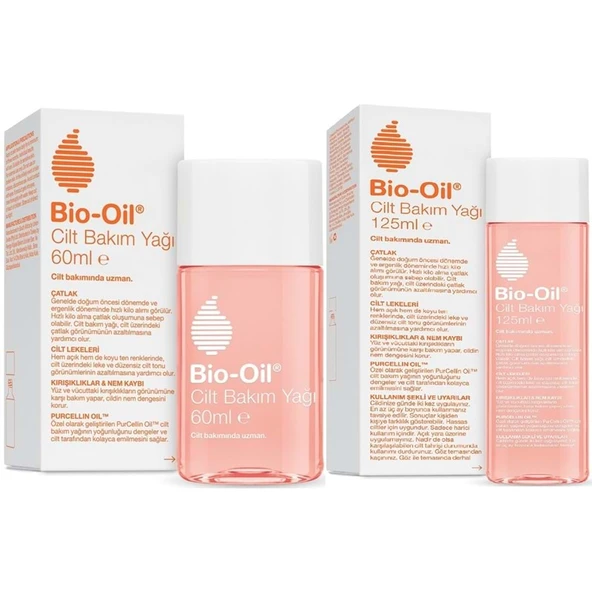 Bio-Oil Çatlak Oluşumunu Önleyici Cilt Bakım Yağı Karma 2 Li Set 125ML+60ML (Yeni Formül) ürün görseli 1