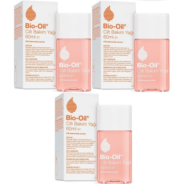 Bio-Oil Çatlak Oluşumunu Önleyici Cilt Bakım Yağı 60ML (Yeni Formül) (3 Lü Set) ürün görseli 1