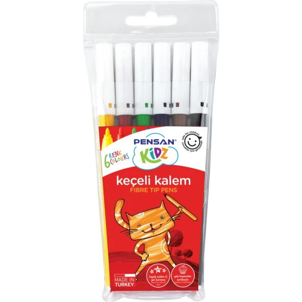 Pensan Keçeli Boya Kalemi Kidz 6 Renk ürün görseli 1