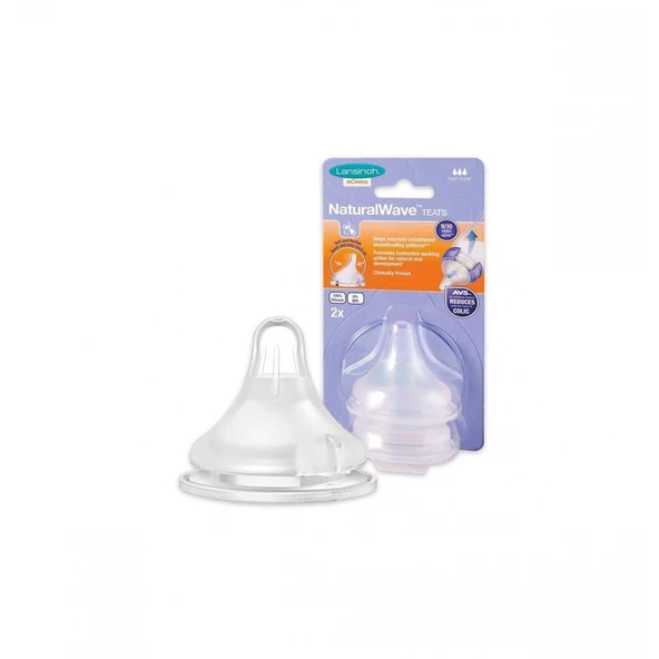 Lansinoh Natural Wave Biberon Emziği Hızlı Akış 2'li ürün görseli 1