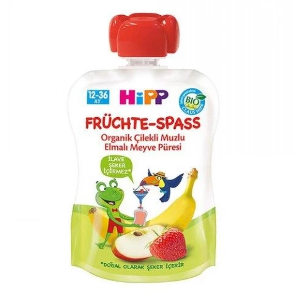 Hipp Organik Çilekli Muzlu Elmalı Meyve Püresi 100 Gr ürün görseli 1
