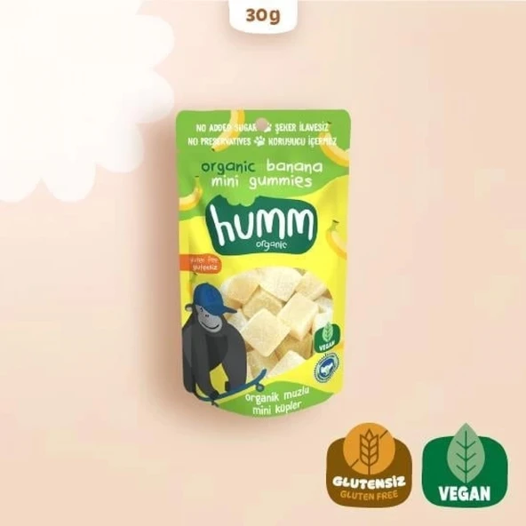 Humm Organik Muzlu Glutensiz Vegan Mini Küpler 30 Gr ürün görseli 1