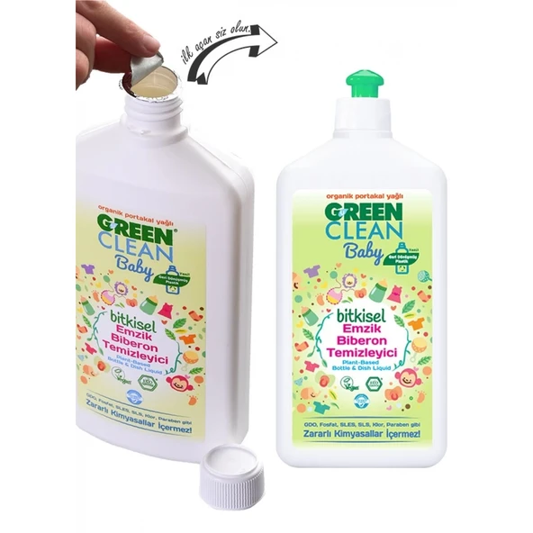 Green Clean Baby Bitkisel Emzik Biberon Temizleyici 500 Ml ürün görseli 1