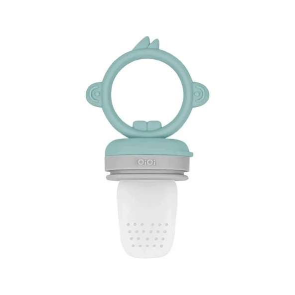 Oioi Silikon Püre Meyve Sebze Emziği Aqua Green / Powder Grey ürün görseli 1