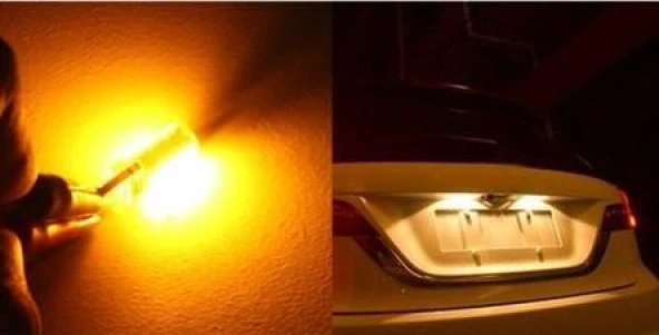 BMW E39 E46 E60 E90 X5  PLAKA LAMBASI TURUNCU LED AMPULÜ - Resim 4