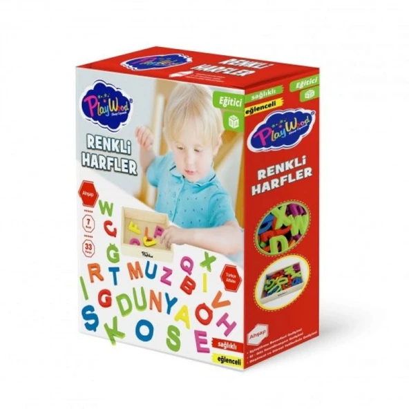 Playwood Ahşap Kasalı Renkli Harfler 33 Parça 402 ürün görseli 1