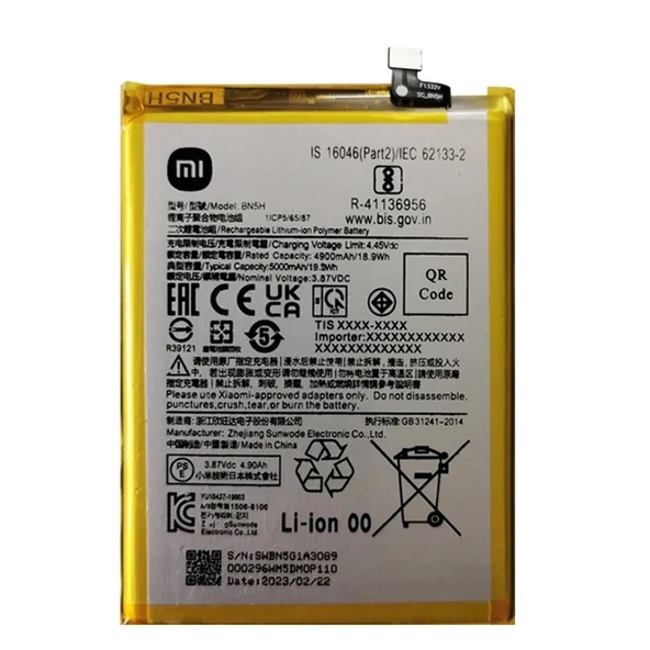 Xiaomi Redmi 11E Uyumlu Batarya BN5H ürün görseli 1