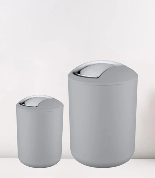 2'li Gri, Çöp Kovası 6,4 Litre ve 2 Litre - Brasil Model ürün görseli 1