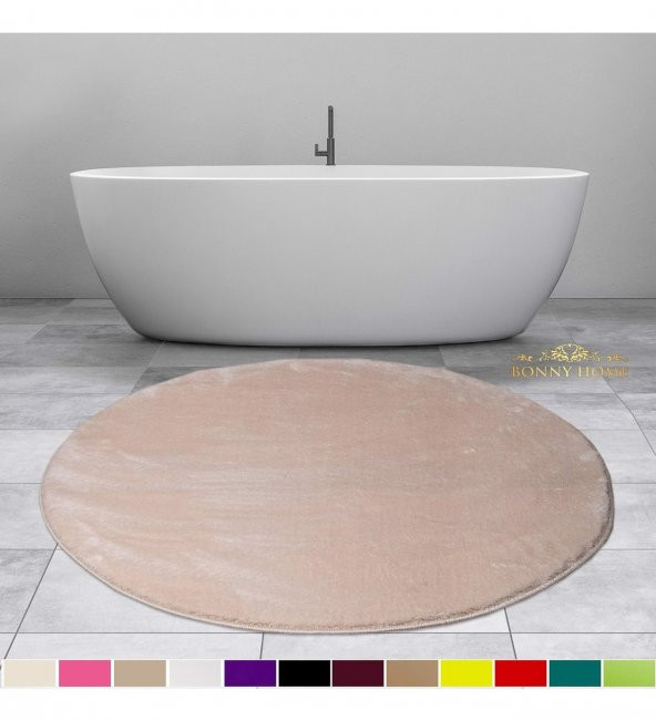 Bonny Home Elite Vizon 120x120 cm Yuvarlak Peluş Banyo Paspası Kaymaz Taban Pufidik Banyo Halısı ürün görseli 1