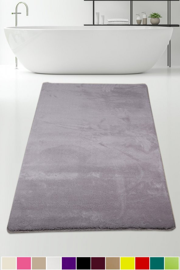 Bonny Home Elite Gri 80x150 cm Peluş Banyo Paspası Kaymaz Tabanlı Pufidik Banyo Halısı Büyük Ebat ürün görseli 1