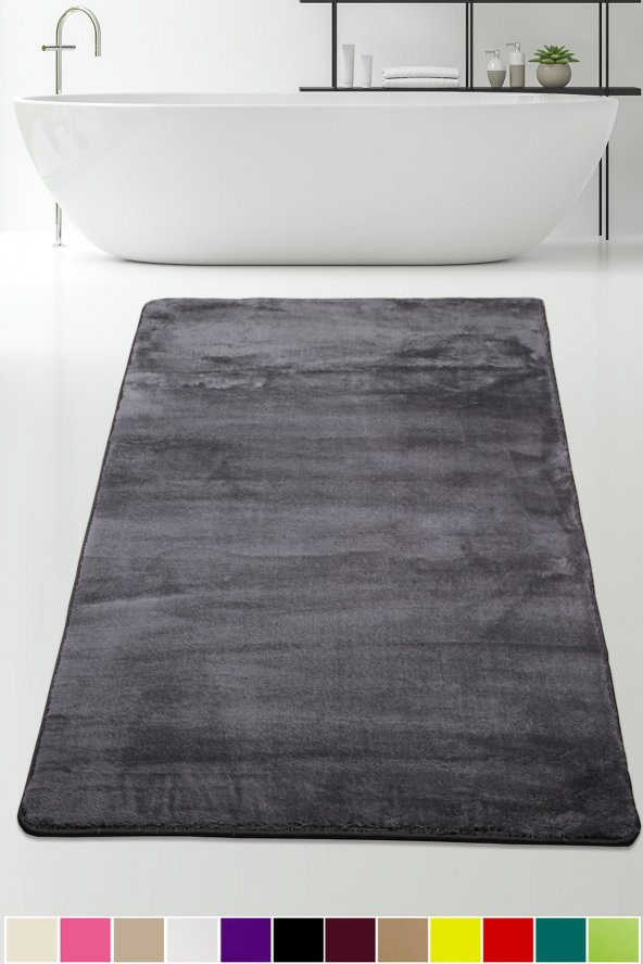 Bonny Home Elite Antrasit 120x180 cm Peluş Banyo Paspası Kaymaz Tabanlı Pufidik Banyo Halısı ürün görseli 1